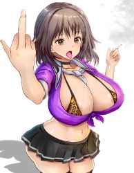 Rule 34 | 1girl, breasts, cigarette, highres, i&quot;s, large breasts, middle finger, tagme, yoshizuki iori