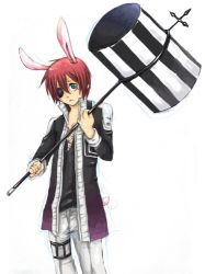 Rule 34 | 1boy, animal ears, rabbit ears, rabbit tail, lavi, lowres, male focus, red hair, solo, tagme, tail, white background