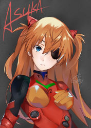 Rule 34 | 1girl, absurdres, artist request, bodysuit, breasts, brown hair, character name, evangelion: 3.0 you can (not) redo, expressionless, eyepatch, hat, highres, lips, long hair, medium breasts, neon genesis evangelion, plugsuit, rebuild of evangelion, red bodysuit, shiny clothes, souryuu asuka langley, twintails