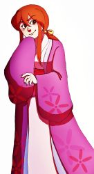 Rule 34 | 1girl, bow, hair bow, highres, japanese clothes, kimono, kotohime (touhou), layered clothes, layered kimono, moonywitcher, obi, red eyes, red hair, sash, smile, solo, touhou, touhou (pc-98), wide sleeves