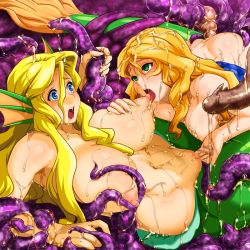 Rule 34 | 2girls, ahegao, aulbath, blonde hair, blue eyes, brazil, grabbing another&#039;s breast, breasts, capcom, censored, demitri maximoff, empty eyes, fingering, fucked silly, fushisha o, gender request, genderswap, grabbing, green eyes, large breasts, long hair, mermaid, midnight bliss, monster girl, mosaic censoring, multiple girls, pussy, rolling eyes, tentacle pit, tentacles, vampire (game), yuri