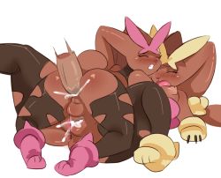 Rule 34 | 10s, 1girl, 2boys, anal, animal ears, ass, bisexual, bisexual male, bisexual sandwich, black sclera, breasts, cleavage, colored sclera, creatures (company), furry, game freak, gen 4 pokemon, large breasts, legs, lightsource, lopunny, mega lopunny, mega pokemon, monster, multiple boys, nintendo, nipples, no humans, pokemon, pokemon (creature), pokemon oras, pokemon xy, pokephilia, pussy, rabbit ears, red eyes, sex, sex from behind, testicles, trap, vaginal