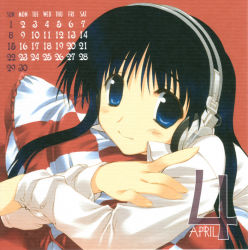 Rule 34 | 00s, 2007, amazuyu tatsuki, black hair, calendar, headphones, original, solo