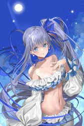 Rule 34 | 1girl, :o, a (sofi3103), absurdres, artist name, bad id, bad pixiv id, bare shoulders, bikini, bikini skirt, blue bow, blue choker, blue eyes, blue sky, blush, bow, breasts, choker, cleavage, collarbone, cowboy shot, day, earrings, fate/grand order, fate (series), frilled bikini, frills, hair bow, hand on own chest, highres, jewelry, light particles, long hair, looking at viewer, meltryllis, meltryllis (fate), meltryllis (swimsuit lancer) (fate), meltryllis (swimsuit lancer) (third ascension) (fate), navel, off-shoulder bikini, off shoulder, outdoors, parted lips, pointy ears, purple hair, side ponytail, sky, small breasts, solo, stomach, sun, swimsuit, very long hair, white bikini