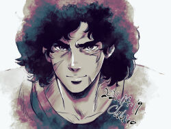 Rule 34 | 1boy, artist name, black hair, chihiro (jnkch6), dated, joe (megalo box), looking at viewer, male focus, megalo box, portrait, scar, scar on face, solo