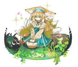 Rule 34 | 1girl, animal ear fluff, animal ears, arknights, bag, basket, black cat, blonde hair, blue hairband, blue skirt, blush, brown bag, cardigan, cat, closed mouth, commentary, fox ears, fox girl, fox tail, frilled hairband, frills, grass, green eyes, hair ornament, hair scrunchie, hairband, high-waist skirt, kitsune, kyuubi, long hair, long skirt, long sleeves, luo xiaohei, multicolored hair, multiple tails, neck ribbon, official alternate costume, open cardigan, open clothes, puffy long sleeves, puffy sleeves, red ribbon, ribbon, ryu (17569823), scrunchie, shirt, shoulder bag, simple background, skirt, sleeve cuffs, solo, sparkle, stitches, suzuran (arknights), suzuran (spring praise) (arknights), tail, luo xiaohei zhanji, tree stump, two-tone hair, white background, white hair, white shirt, yellow cardigan