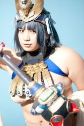 Rule 34 | 1girl, absurdres, asian, black hair, breasts, chouzuki maryou, cosplay, highres, large breasts, lipstick, makeup, menace (cosplay), menace (queen&#039;s blade), photo (medium), plump, queen&#039;s blade, solo