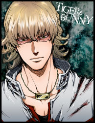 Rule 34 | 10s, 1boy, bad id, bad pixiv id, barnaby brooks jr., blonde hair, copyright name, glasses, jacket, jewelry, kkkrrrooo, male focus, necklace, red jacket, solo, tiger &amp; bunny
