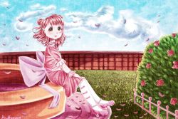Rule 34 | 1girl, absurdres, artist name, artist request, back bow, blue sky, blush, bow, bowtie, braid, braided bun, breasts, cloud, day, dream with you (love live!), dress, dress bow, earrings, female focus, floating hair, flower, fluffy mouse, frilled skirt, frills, grass, green eyes, hair bow, hair bun, high heels, highres, jewelry, long sleeves, looking at viewer, love live!, love live! nijigasaki high school idol club, love live! school idol festival, miniskirt, neck ruff, necklace, orange hair, outdoors, parted lips, pearl earrings, pearl necklace, pink bow, pink dress, pink footwear, pink skirt, pink wrist cuffs, plaid, plaid dress, plaid skirt, pleated, pleated dress, pleated skirt, polka dot, polka dot skirt, puffy short sleeves, puffy sleeves, red hair, short hair, short sleeves, side bun, single side bun, sitting, skirt, sky, smile, solo, uehara ayumu, wavy hair, white bow, white legwear, wrist cuffs, yellow eyes