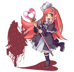 Rule 34 | 00s, 1girl, :d, disgaea, dress, mage (disgaea), makai senki disgaea, makai senki disgaea 2, makai senki disgaea 3, nippon ichi, noko351, open mouth, pink hair, pointy ears, red eyes, smile, solo, staff