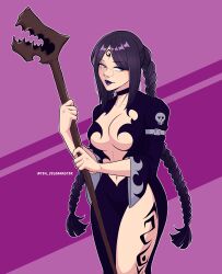 Rule 34 | 1girl, absurdres, breasts, cleavage, dead rock, highres, large breasts, long hair, mikoto (dead rock), solo