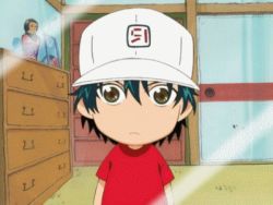 Rule 34 | 1boy, animated, animated gif, brown eyes, chibi, echizen ryooma, echizen ryooma, lowres, male focus, solo, spanish text, tennis no ouji-sama