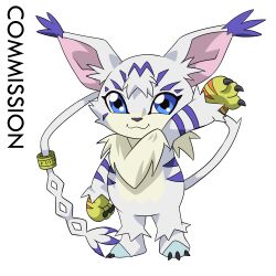 Rule 34 | 1other, absurdres, digimon, digimon (creature), highres, official seraphimon, original, other focus, simple background, solo, tail, tailmon, white background