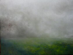 Rule 34 | dark, field, fog, horizon, light, mitzoka2001, no humans, original, painting (medium), plant, shadow, traditional media