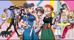 Rule 34 | bag, braid, bubble tea, casual, drinking, drinking straw, drinking straw in mouth, hair between eyes, hand on own hip, highres, holding, holding bag, pantyhose, street fighter, street fighter v, tagme, take (illustrator), twin braids