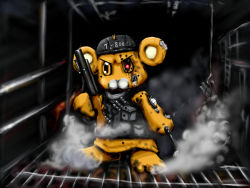 Rule 34 | bear, bonta-kun, full metal panic!, glowing, glowing eyes, highres, parody, robot, terminator (series), the terminator