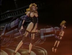 Rule 34 | 2girls, blurry, bodysuit, multiple girls, non-web source, restrained, screencap, sex machine, suspended in midair, tagme, urotsukidouji