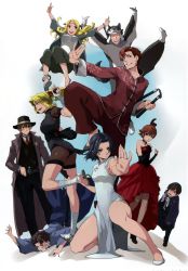 Rule 34 | 4girls, 5boys, alternate costume, baccano!, black hair, blonde hair, brown hair, chane laforet, child, chinese clothes, claire stanfield, czeslaw meyer, dress, enami katsumi, ennis, everyone, eyepatch, closed eyes, firo prochainezo, glasses, gloves, happy, hat, highres, isaac dian, jacuzzi splot, long hair, miria harvent, multiple boys, multiple girls, nice holystone, ponytail, red hair, short hair