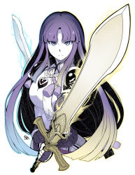Rule 34 | 1girl, alondite, altina (fire emblem), blue eyes, blue hair, closed mouth, dual wielding, fingerless gloves, fire emblem, fire emblem: radiant dawn, fire emblem heroes, gloves, highres, holding, holding sword, holding weapon, long hair, nakabayashi zun, nintendo, ragnell, simple background, solo, sword, upper body, weapon, white background