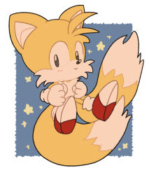 Rule 34 | 1boy, animal ears, bad id, bad pixiv id, blush, commentary request, fox, fox boy, fox ears, fox tail, furry, furry male, gloves, looking at viewer, male focus, multiple tails, shoes, sikai, simple background, smile, sneakers, solo, sonic (series), tail, tails (sonic)