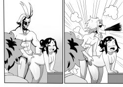 Rule 34 | 10s, 1girl, 2boys, 2koma, ^ ^, abs, age difference, all might, artist request, ass, ass grab, bent over, black sclera, blood, blush, boku no hero academia, breasts, caught, cheating (relationship), closed eyes, collarbone, colored sclera, comic, covered erect nipples, doggystyle, embarrassed, greyscale, grin, half updo, happy, happy sex, height difference, hetero, long hair, looking at another, mature female, medium breasts, midoriya inko, midoriya izuku, monochrome, mother and son, multiple boys, muscular, nipples, nude, open mouth, parted lips, plump, saliva, sequential, sex, sex from behind, short hair, smile, standing, surprised, teacher and student, teeth, textless version, tongue, transformation, walk-in, wide-eyed, yagi toshinori