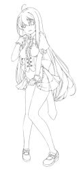 Rule 34 | 1girl, ahoge, apron, ara haan, ara han, bare legs, bow, bowtie, breasts, center frills, corset, elsword, frills, full body, greyscale, hair between eyes, knees together feet apart, long hair, looking at viewer, maid, medium breasts, monochrome, no socks, parted lips, puffy short sleeves, puffy sleeves, shoes, short sleeves, simple background, skirt, skirt hold, solo, standing, tama (tamatamo), very long hair, waist apron, white background, wristband