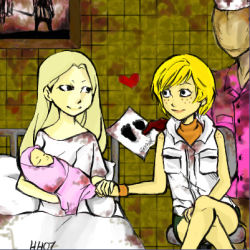 Rule 34 | 4girls, alessa, bubble head nurse, cheryl, claudia wolf, happy ending (?), lowres, monster girl, multiple girls, nurse (silent hill), silent hill, tagme