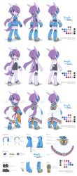 Rule 34 | 1girl, absurdres, adapted costume, artist name, belt, boots, character sheet, clenched hand, cloak, colored skin, company name, concept art, freedom planet, from behind, full body, furry, furry female, galaxytrail, gloves, hairband, headgear, highres, horns, looking at viewer, low twintails, purple eyes, purple hair, purple skin, sandals, sash, sash lilac, simple background, smile, standing, tail, tassel, twintails, tyson tan, white background