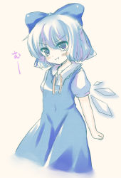 Rule 34 | 1girl, 23, 23 (candy chapus), blush, bow, cirno, dress, female focus, hair bow, ice, ice wings, pout, solo, tears, embodiment of scarlet devil, touhou, wings