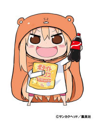 Rule 34 | 10s, 1girl, artist request, chips (food), coca-cola, doma umaru, food, himouto! umaru-chan, potato chips, simple background, solo