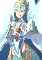 Rule 34 | 1girl, absurdres, azura (fire emblem), blue eyes, blue hair, breasts, cleavage, female focus, fire emblem, fire emblem fates, fire emblem heroes, hat feather, highres, large breasts, long hair, nintendo, sketch, solo, tagme, to (tototo tk), wide hips, yellow eyes