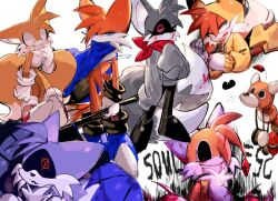 Rule 34 | animal ears, black sclera, blood, bloody tears, blue eyes, cape, colored sclera, cyclops, fox boy, fox ears, fox tail, gloves, grey fur, hood, hoodie, one-eyed, orange fur, pink eyes, purple fur, scarf, shoes, sonic.exe, sonic (series), tail, tails.exe, tails (sonic), tails doll, usa37107692, white fur, yellow fur