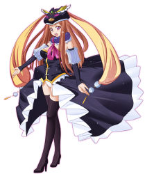 Rule 34 | 10s, 1girl, animal hat, bird, black thighhighs, boots, brown hair, elbow gloves, gloves, hat, highres, long hair, long legs, mawaru penguindrum, open mouth, penguin, princess of the crystal, purple eyes, solo, standing, takakura himari, takanashi-a, thigh boots, thighhighs