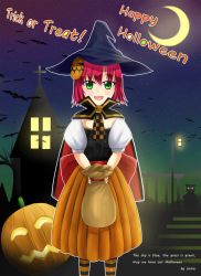 Rule 34 | + +, 1girl, absurdres, alternate costume, anna sakura, annie (league of legends), bag, bat (animal), blush, cape, cross, english text, engrish text, green eyes, hair ornament, halloween, hat, highres, jack-o&#039;-lantern, lamppost, league of legends, necktie, open mouth, pantyhose, pink hair, puffy sleeves, pumpkin, ranguage, ribbon, short hair, skirt, solo, striped clothes, striped pantyhose, thighhighs, tree, window, witch hat