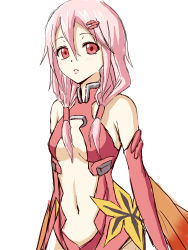 Rule 34 | 10s, 1girl, bare shoulders, breasts, center opening, cleavage, detached sleeves, elbow gloves, gloves, guilty crown, hair ornament, hairclip, heikichi, highres, kusakabelover, long hair, looking at viewer, navel, pink hair, red eyes, small breasts, solo, twintails, yuzuriha inori