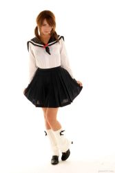 Rule 34 | cosplay, kneehighs, leah dizon, photo (medium), sailor, school uniform, serafuku, socks, twintails