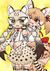 Rule 34 | animal costume, animal ear fluff, animal ears, cat ears, cat girl, cat tail, edamamezooooo, geoffroy&#039;s cat (kemono friends), kemono friends, kemono friends v project, large-spotted genet (kemono friends), long hair, ribbon, tail, twintails, virtual youtuber