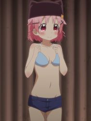 Rule 34 | anime screenshot, blush, bra, gakkou gurashi!, highres, screencap, shorts, takeya yuki, underwear