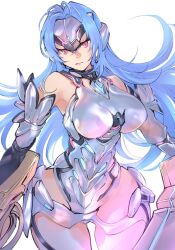 breasts kos-mos kos-mos_re: large_breasts long_hair robot simple_background ug333333 very_long_hair white_background xenoblade_chronicles_(series) xenoblade_chronicles_2 xenosaga