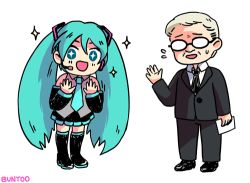 Rule 34 | + +, 1boy, 1girl, animated, animated gif, aqua eyes, aqua hair, artist name, boots, buntoo, david letterman, formal, glasses, hatsune miku, headset, long hair, lowres, necktie, opaque glasses, real life, suit, very long hair, vocaloid, waving, white hair