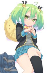 Rule 34 | 10s, 1girl, ahoge, animated, animated png, bag, bell, black legwear, blinking, blush, bow, gj-bu, green eyes, green hair, hair bell, hair ornament, interlocked fingers, jacket, jingle bell, kannazuki tamaki, looking at viewer, matching hair/eyes, open mouth, plaid, plaid skirt, pleated skirt, s ibane, school bag, school uniform, short hair, short twintails, simple background, skirt, solo, stuffed toy, sweater, tsurime, twintails, white background