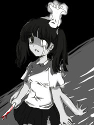 Rule 34 | black hair, blood, extra arms, knife, monoko, multiple hands, twintails, yume nikki