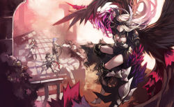 Rule 34 | 2boys, 2girls, aoin, archer (ragnarok online), armor, armored dress, arrow (projectile), blonde hair, blue hair, boots, bow, bow (weapon), breasts, brown hair, cleavage, creator (ragnarok online), feathers, flying, gauntlets, in-universe location, knight (ragnarok online), long hair, lord knight (ragnarok online), multiple boys, multiple girls, priestess, ragnarok online, red eyes, sniper (ragnarok online), staff, sword, valkyrie, valkyrie randgris, weapon, wings, you gonna get raped