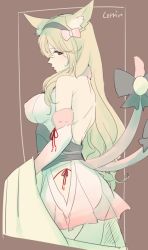 Rule 34 | 1girl, animal ears, ass, breasts, cat ears, cat tail, corrin (female) (fire emblem), corrin (fire emblem), cosplay, earrings, fire emblem, fire emblem fates, fire emblem heroes, hair between eyes, hair ornament, hairband, halloween, hip vent, japanese clothes, jewelry, kimono, large breasts, long hair, looking at viewer, multiple tails, nekomata, nintendo, pointy ears, red eyes, sakura (fire emblem), sakura (fire emblem) (cosplay), single earring, solo, sou mei, tail, two tails, white hair
