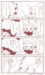 Rule 34 | &gt; &lt;, 10s, 2girls, 4koma, abyssal ship, blush, comic, contemporary, dated, detached sleeves, closed eyes, flying sweatdrops, horns, kantai collection, long hair, mittens, monochrome, multiple girls, northern ocean princess, o o, seaport princess, signature, single horn, sparkle, translation request, very long hair, waving arms, yamato nadeshiko