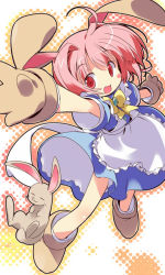 Rule 34 | 1girl, animal ears, asoka, rabbit, rabbit ears, damien (ukagaka), mimimi (ukagaka), pink eyes, pink hair, ukagaka