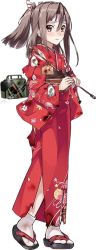 Rule 34 | 10s, 1girl, arrow (projectile), blush, burnt clothes, ema, floral print, full body, hair between eyes, hamaya, headband, holding, japanese clothes, kantai collection, kimono, konishi (koconatu), long sleeves, machinery, new year, obi, official art, parted lips, sandals, sash, simple background, socks, solo, standing, tabi, torn clothes, transparent background, wavy mouth, white background, white socks, zuihou (kancolle)