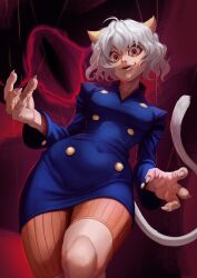 Rule 34 | 1girl, animal ears, breasts, cat ears, cat tail, hunter x hunter, medium breasts, neferpitou, tagme, tail, wide hips, zetman92