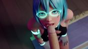 Rule 34 | 1boy, 1girl, 20s, 3d, alternate costume, animated, arm brace, black shirt, blue hair, breasts, cat, cleavage, dazed, dead or alive, dead or alive 6, erection, fellatio, floor, glasses, gloves, glowing, green eyes, grey gloves, grey shirt, grey shorts, hair between eyes, halterneck, hands on thighs, hetero, hypnosis, indoors, interior, kneeling, licking, licking penis, light blue hair, looking at penis, looking at viewer, looking down, medium breasts, midriff, mind control, multicolored shirt, nico (doa), open mouth, oral, penis, pov, ringed eyes, shirt, short hair, shorts, sleeveless, sleeveless shirt, solo focus, source filmmaker (medium), standing, submission, tecmo, tongue, tongue out, uncensored, video, vynil