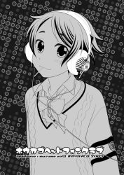 Rule 34 | 1girl, greyscale, headphone + musume, headphones, monochrome, ootsuka mahiro, original, sennheiser, solo